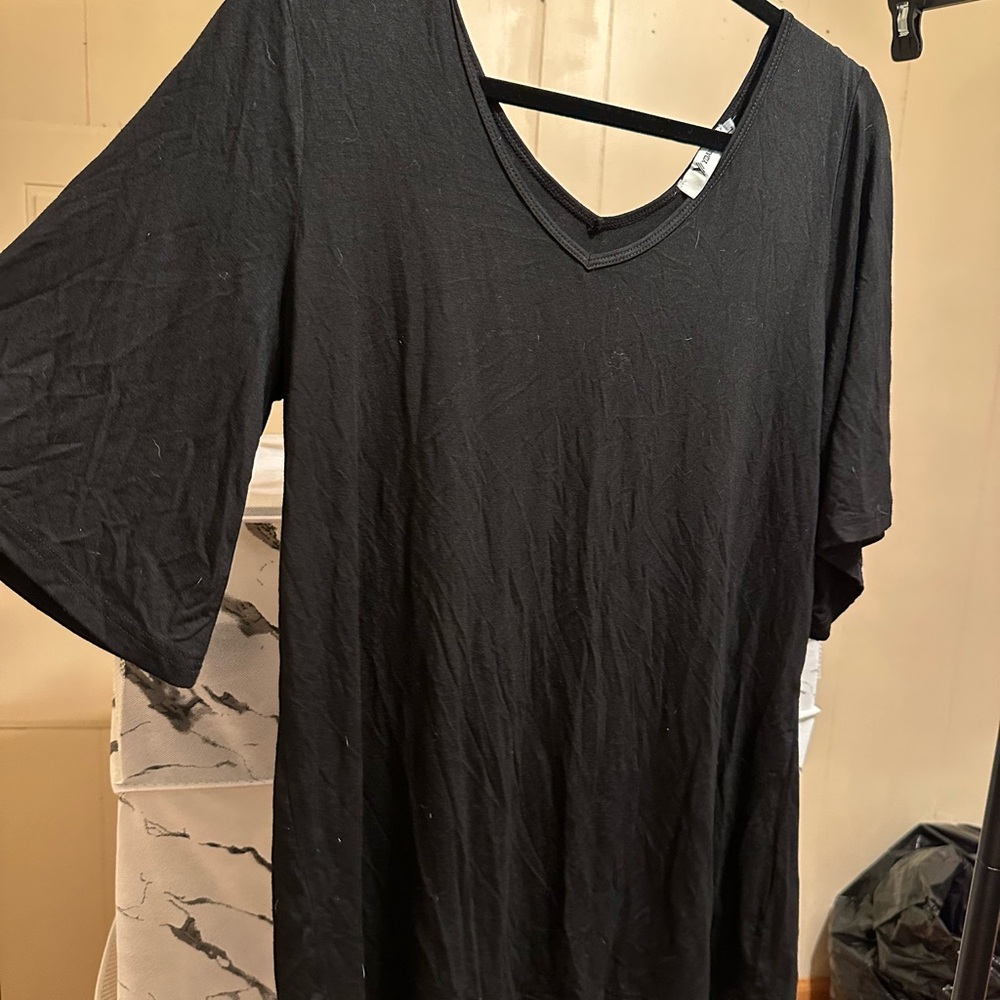 Black Relaxed Bell Sleeve 3/4 Tee